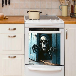 Halloween smiling skeleton monster magnetic sticker for kitchen dishwasher and fridge