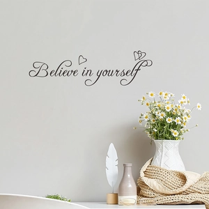 Inspirational 'Believe in yourself' wall sticker for home decor in living room