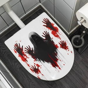 Halloween bloody handprint and grim reaper wall sticker for spooky bathroom decoration