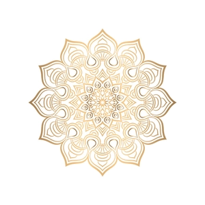 Golden mandala wall sticker with intricate geometric floral pattern for home decor