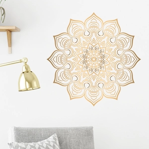 Gold Mandala Wall Sticker Bohemian Geometric Pattern PVC Self-Adhesive Decorative Mural For Living Room Bedroom Home Decor