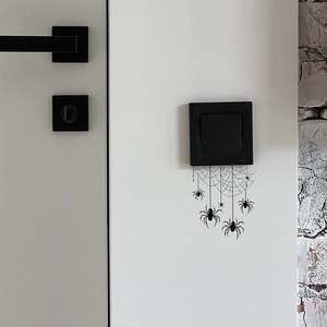 Halloween decorative black spider and web silhouettes wall stickers for light switch cover