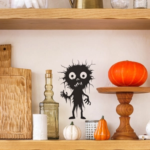 Cute black monster light switch wall sticker for Halloween home interior decoration