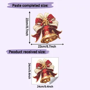Größentabelle für Weihnachtsglocken-Wandaufkleber mit 22 cm Montage- und 24 cm Liefermaß