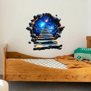 3D space cosmic star galaxy wall sticker mural for bedroom and living room decor