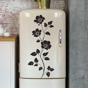 Elegant black floral wall stickers for bedroom living room entryway home decoration