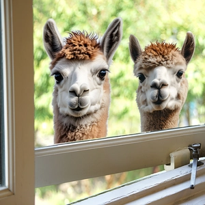 Realistic Alpaca Llama Wall Stickers For Bedroom Living Room Window Glass Decor Cute Animal PVC Self Adhesive Peel And Stick Decal