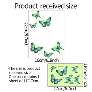 Leuchtende grüne Schmetterling Wandaufkleber Set für Hausdeko und Lichtschalter DIY