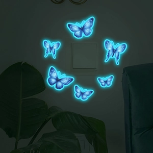 Leuchtende blaue Schmetterling Wandaufkleber für Lichtschalter Dekoration im Dunkeln