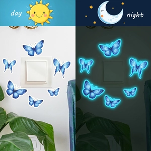 Leuchtende blaue Schmetterling Wandaufkleber mit Tag- und Nacht-Leuchteffekt Deko