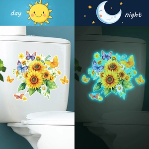 Adesivi murali girasole luminosi con effetto bagliore diurno e notturno