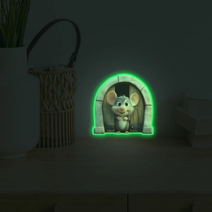 3D Cartoon Mouse Hole Luminous Wall Sticker Glow In The Dark Removable PVC Decal For Kids Bedroom Nursery Home Decor