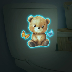 Luminous cute bear and butterfly glow stickers for bathroom toilet and wall decoration