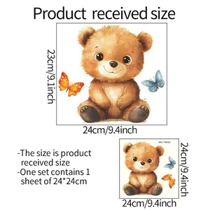 Luminous cartoon bear wall sticker 24x24cm size specifications for kids room