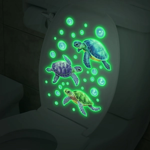 Adesivi luminosi per bagno con tartarughe marine che brillano in verde e viola al buio