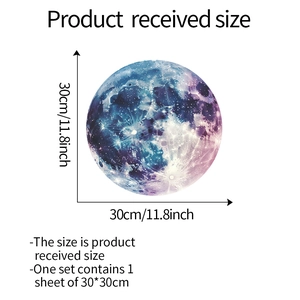 Luminous blue earth wall sticker 30cm fluorescent self-adhesive glow in the dark decal