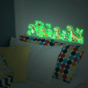 Leuchtende Cartoon-Dinosaurier-Wandaufkleber für Kinderzimmer, die im Dunkeln leuchten