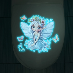 Glow In The Dark Fairy Butterfly Wall Sticker For Kids Room Bathroom Toilet Decoration Luminous PVC Self Adhesive Decal
