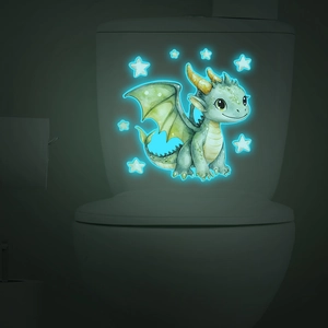 Luminous Cartoon Dragon Stars Wall Stickers PVC Glow In The Dark Decoration For Bathroom Toilet Kids Room Waterproof Decals