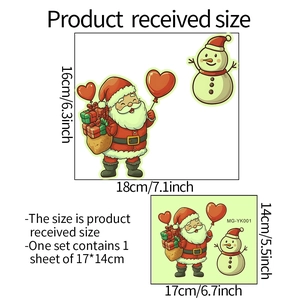 Luminous Christmas wall stickers featuring Santa and Snowman glow in dark decal