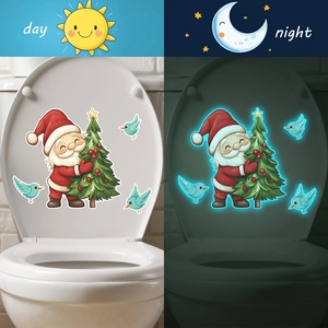 Stickers Père Noël lumineux avec effet de lueur nocturne pour décoration de Noël