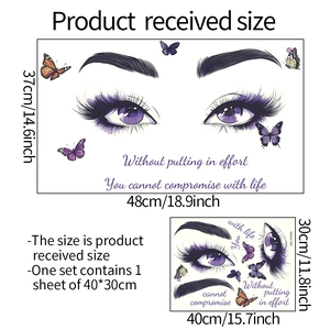 Luminous wall sticker showing eyes and quote with dimensions of 40x30cm for home decor