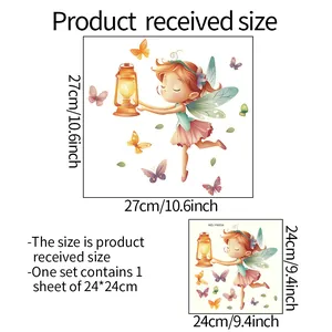 Size guide for MG-YM034 cartoon fairy and butterfly self-adhesive toilet wall stickers