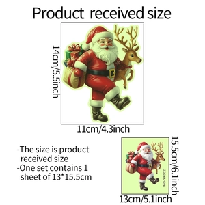 Luminous Christmas Santa and reindeer wall sticker MG-YK002 for home decoration