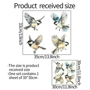 Luminous watercolor bird wall stickers MG-YP062 sparrow decor for kids bedroom