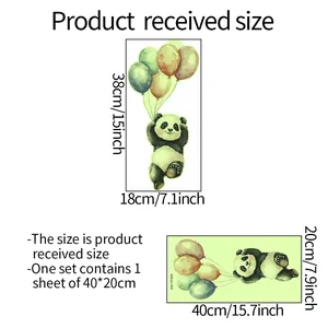 Size specifications for panda balloon wall sticker showing 40x20cm product dimensions