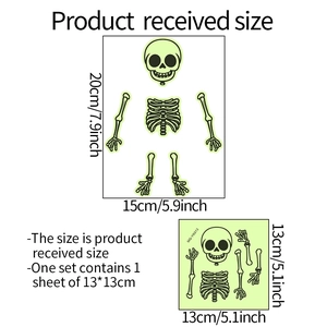 Luminous Halloween skeleton wall sticker MG-YK013 for light switch glow decoration