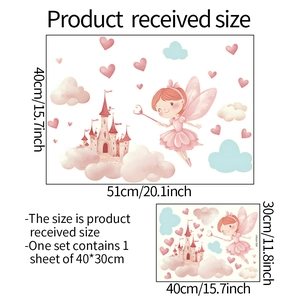 Luminous wall stickers featuring cartoon fairies and castles for children bedroom decoration