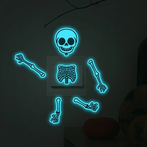 Glow in the dark Halloween skull wall stickers for creative light switch decoration
