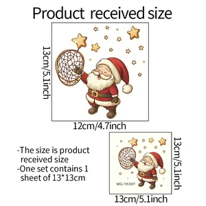 Size chart for Christmas Santa luminous wall sticker showing product dimensions 13x13cm
