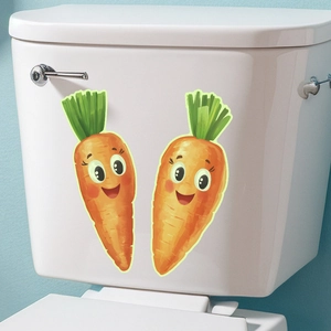 Glow-in-the-dark cartoon carrot wall stickers for kids bathroom or toilet decoration