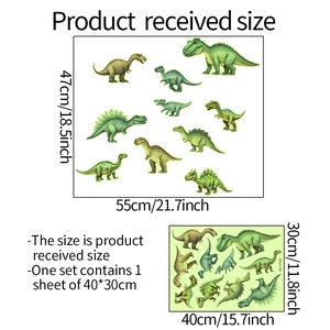 Luminous cartoon dinosaur wall stickers for kids room decor with t-rex and triceratops
