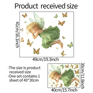 Cartoon fairy and butterfly wall stickers in two sizes for home decoration