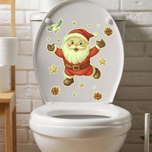 Luminous Santa Claus toilet sticker showing a dancing design for Christmas home decor