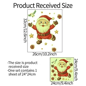Luminous Christmas Santa Claus toilet sticker 24x24cm size specification guide