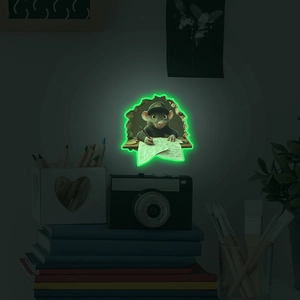 Luminous 3D cartoon mouse wall sticker with creative glowing effect for bedroom decor