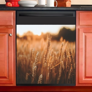 Autocollant Lave-Vaisselle Paysage Champ de Blé d'Automne Sticker Mural Cuisine PVC Auto-Adhésif Décoration Panneau Électroménager
