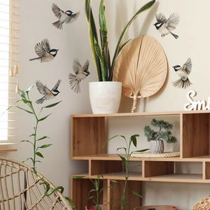 Lively magpie wall stickers for bedroom living room featuring realistic bird designs