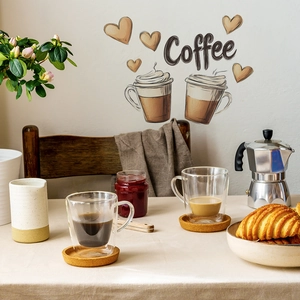 Set di tazzine da caffè in vetro a doppia parete resistenti al calore con sottobicchieri