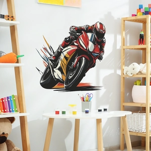 Sticker mural motard dynamique pour décoration de chambre et salon de maison