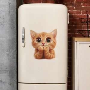 3D cute orange cat wall sticker for kids bedroom and home furniture decoration