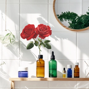 Red Rose Flower Wall Stickers For Bedroom Bathroom Home Decor Removable PVC Waterproof Floral Wall Decals Mural DIY Home Art