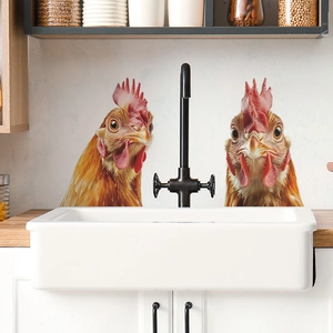 Realistische 3D haan muurstickers voor keuken decor gemaakt van waterdicht PVC materiaal
