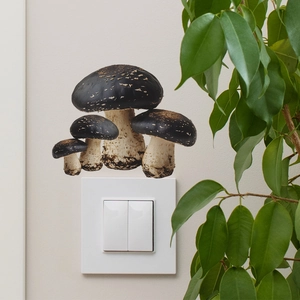 Cartoon Mushroom Wall Stickers PVC Self-Adhesive Switch Stickers For Living Room Bedroom Kitchen Creative Home Decor