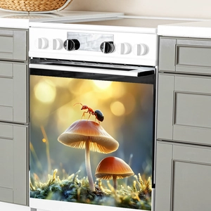 Self-adhesive mushroom and ant wall sticker for kitchen cabinet and home decoration