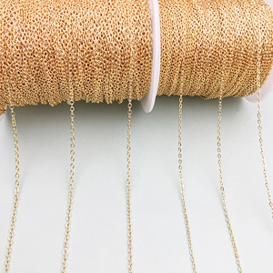 18K gold-plated copper cable chain roll for jewelry making and DIY crafts 1 meter
